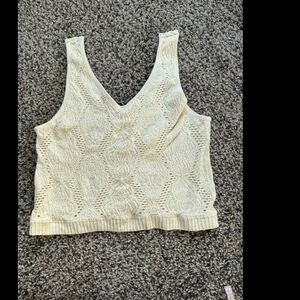 Cream Knit Crop Top